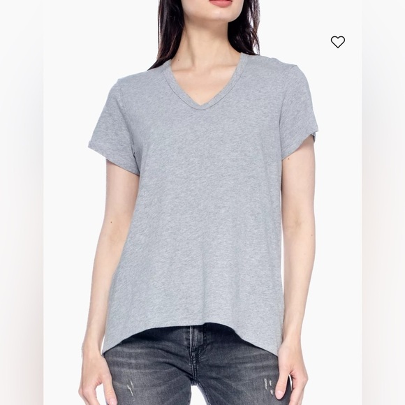 Wilt Light Gray V-Neck Short Sleeve Shrunken Boyfriend Tee 100% cotton Size XS - Picture 1 of 12